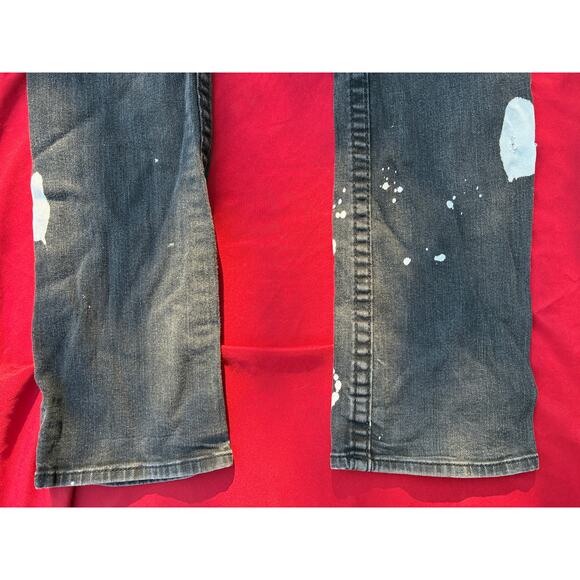 True Religion Black Bleached Design Men's Jeans Size 30 Waist - Made in the USA - Picture 9 of 13